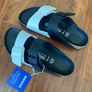 Birkenstock Black/White Sz 6.5 NWT